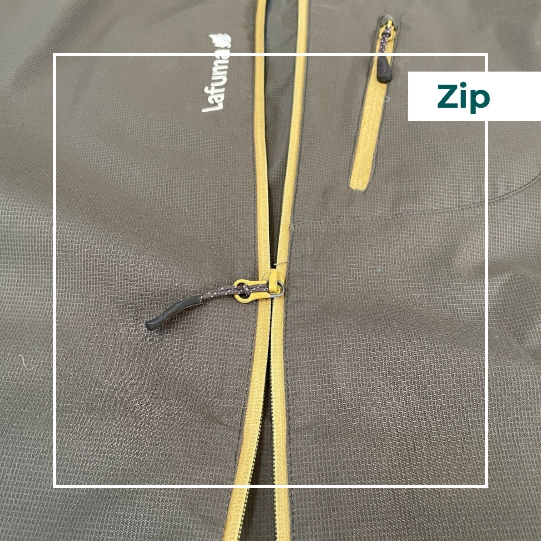 Zip cassé sur une veste illustrant les zips à réparer 