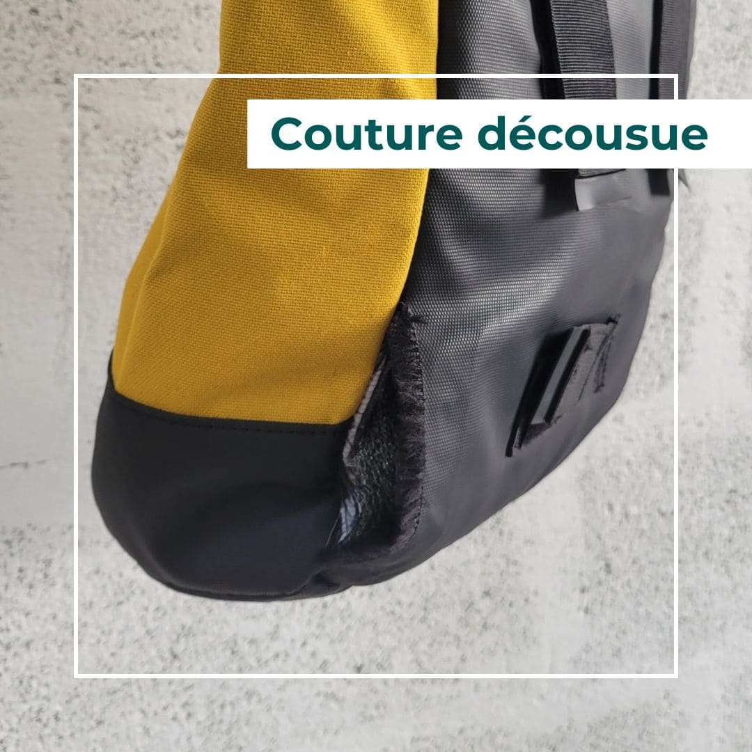 couture décousue sac à dos réparation