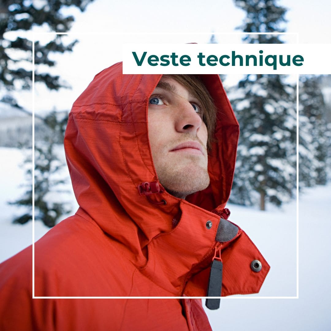 veste hiver rouge de ski, veste Gore-Tex imperméable