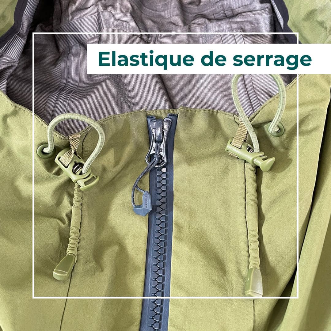 elastique, cordon de serrage cassé sur une veste, réparation