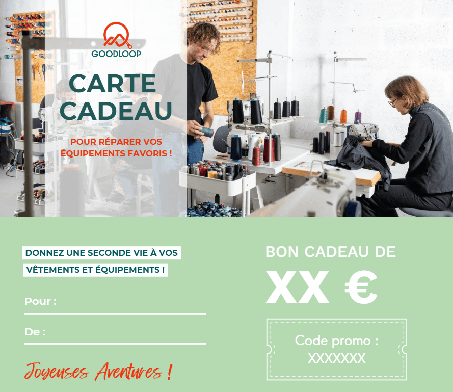 Carte cadeau Gooodloop La carte cadeau Gooodloop pour réparer vos équipements