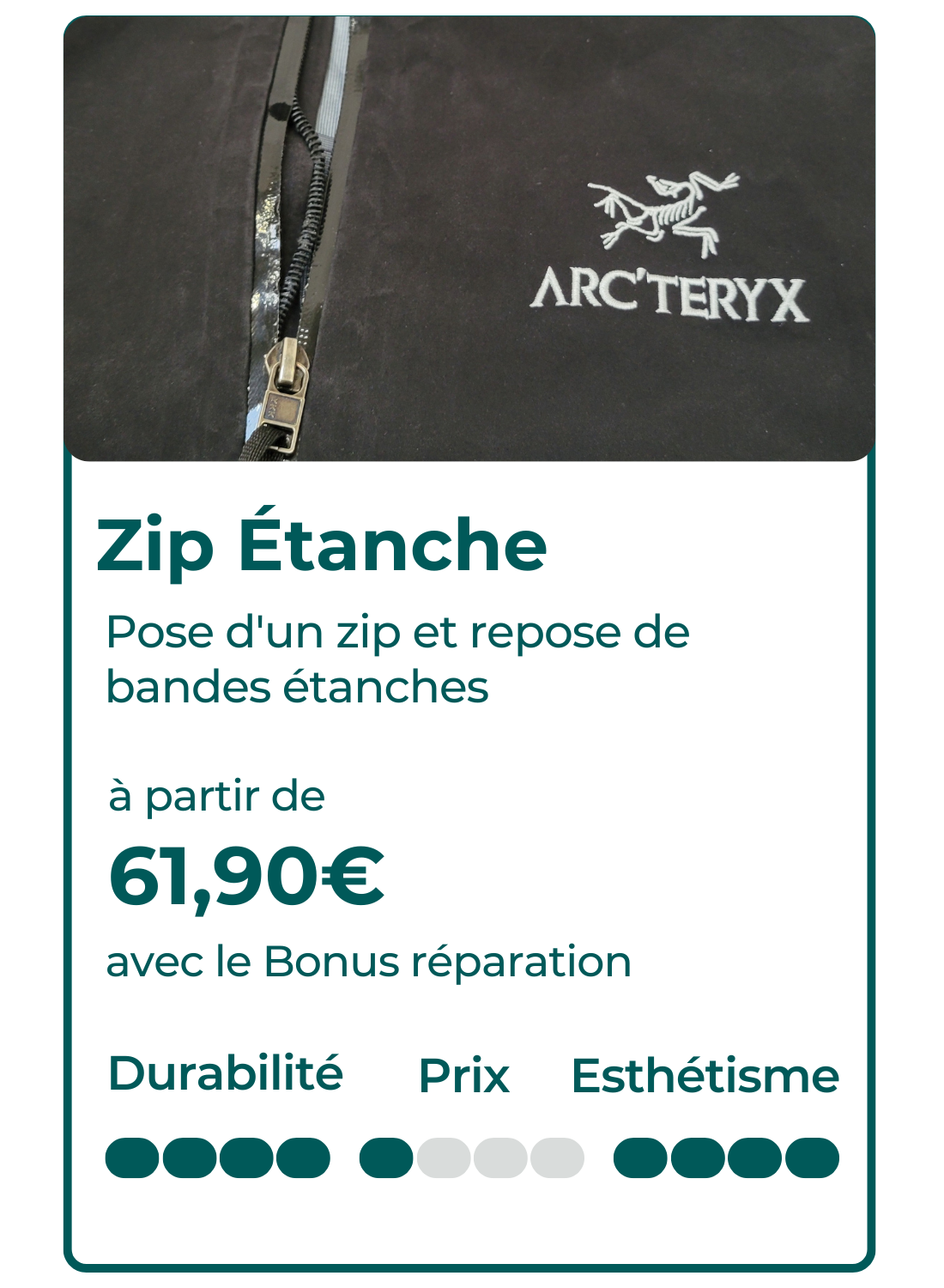 Fiche technique pose zip etanche bandes etanches Goodloop Fiche technique détaillant la pose d’un zip étanche avec repose des bandes étanches, tarif à partir de 61,90 € et critères d’esthétisme, de prix et de durabilité.
