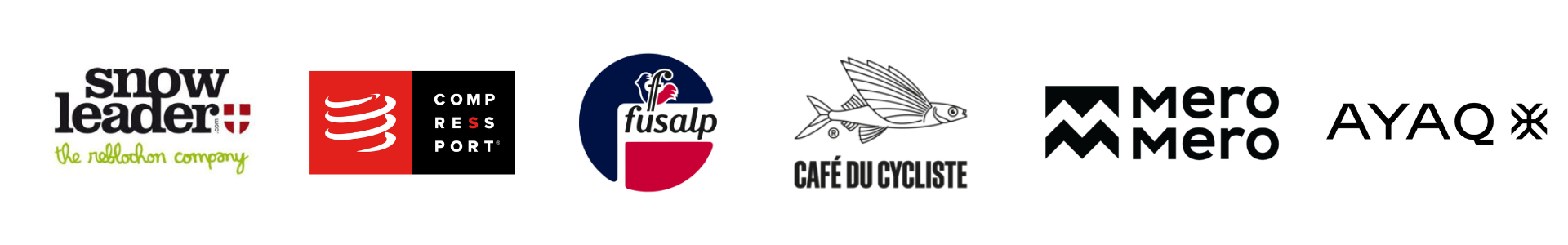 Snowleader, Compressport, Fusalp, Oxitis, Courant vertical living, Wilma, Hastko, Jaws et The mountain studio